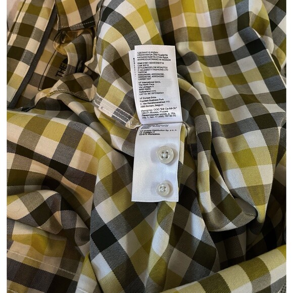 The North Face Blue Brown Mustard Cream Plaid Cotton Button Down Shirt Large - Picture 9 of 11